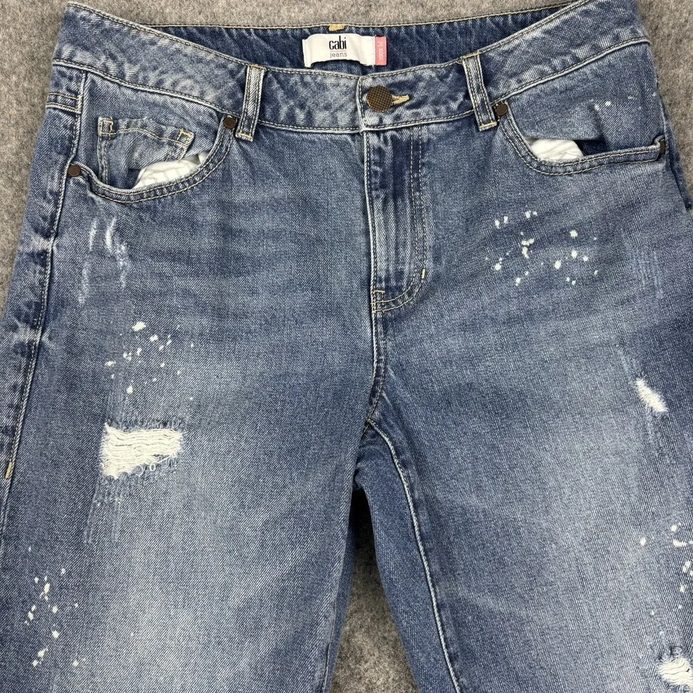 Cabi Jeans Women's 8 Distressed Straight‎ Leg Blue Denim Urban Casual Y2K Style